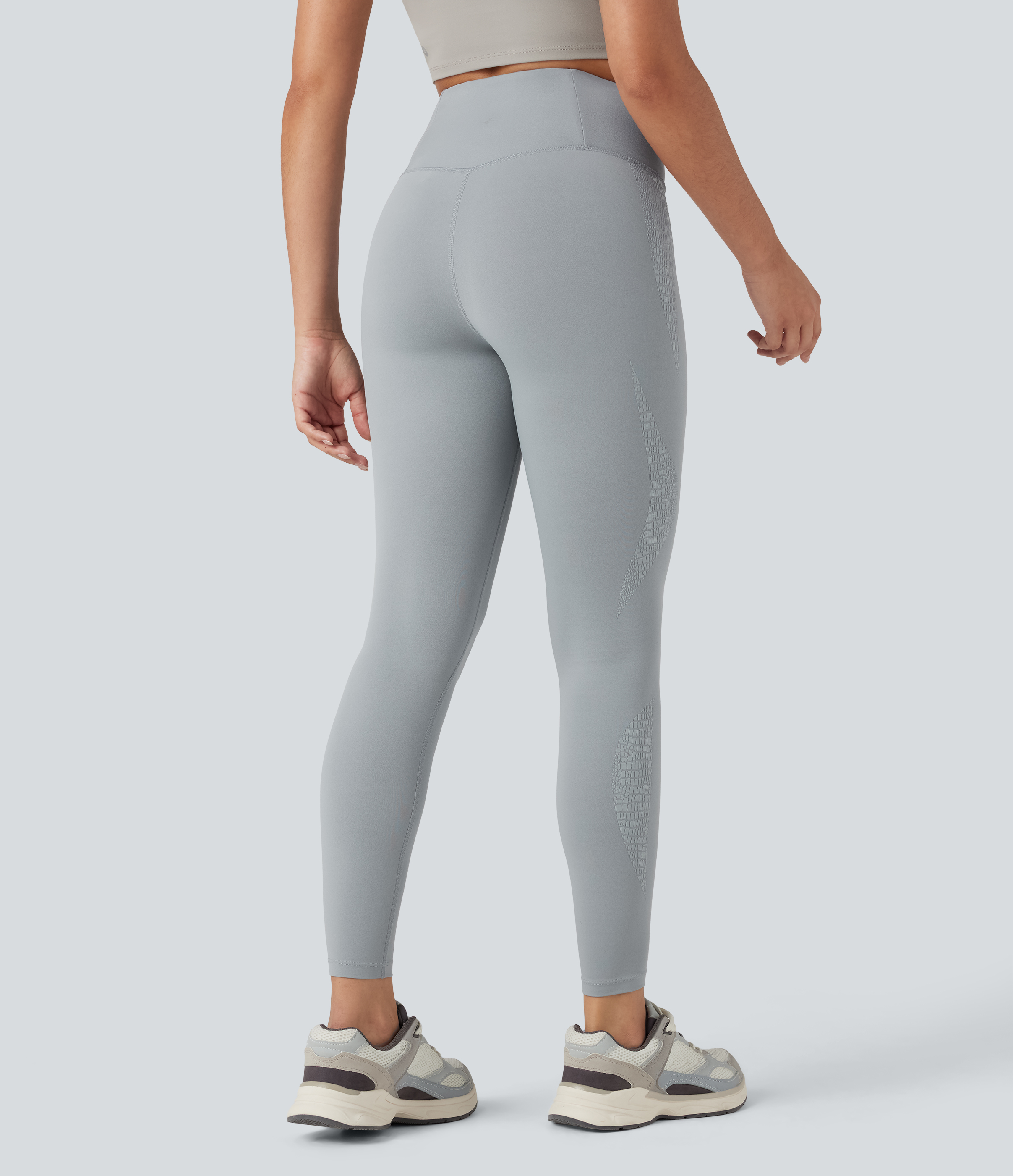 SoftlyZeroHigh Crossover Waisted Skinnny Yoga 7/8 Leggings with Pockets-UPF50+