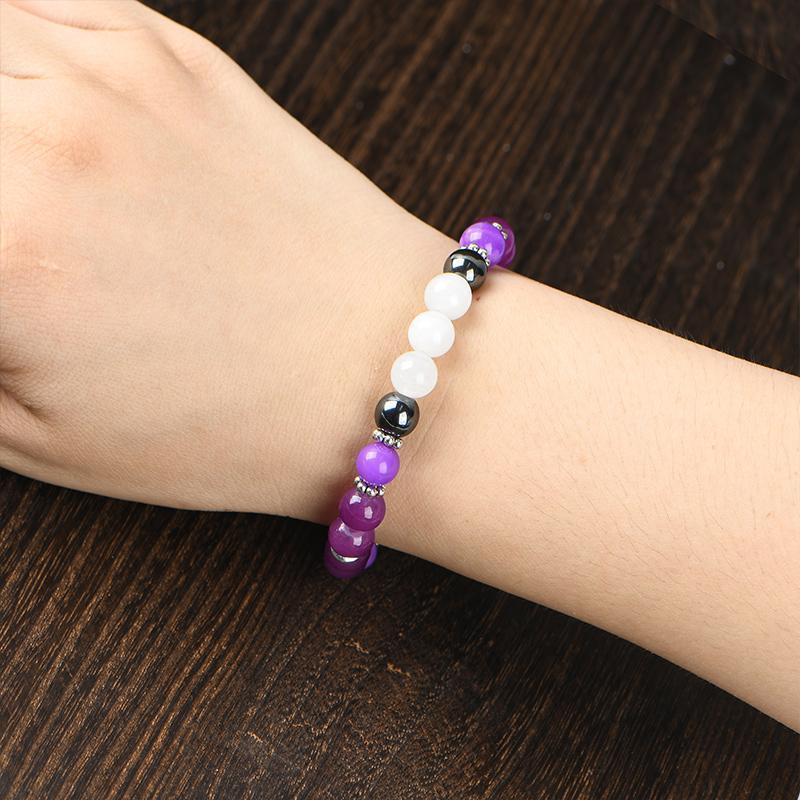 help sleep Purple Crystal Bead Elastic Bracelet - Perfect Gift for Men And Women, Brings Serenity8 Luck -Sparkling Faux Crystal Jewelry, Infused with Prosperity Energy
