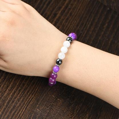 help sleep Purple Crystal Bead Elastic Bracelet - Perfect Gift for Men And Women, Brings Serenity8 Luck -Sparkling Faux Crystal Jewelry, Infused with Prosperity Energy