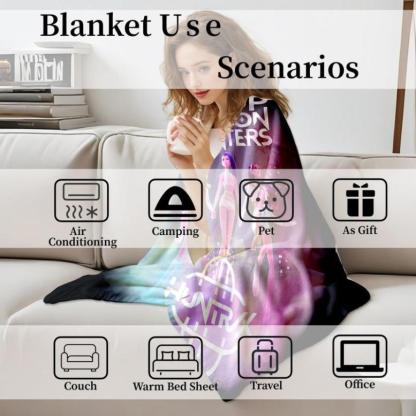 KPOP Demon Hunters Throw Blanket – Super Soft Flannel Fleece Blanket, Cozy Warm Lightweight Plush Blanket Perfect for Halloween Party, Christmas Gifts, Holiday Decorations, Anime Fans, Sofa Couch Bed Travel, Festival Vibes and Seasonal Home Décor