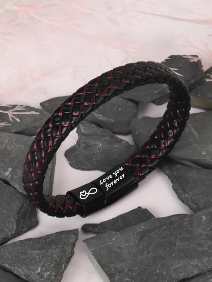 1PC Unique Christmas Gift for Man, Ideal Birthday Gifts for Man Leather Bracelets, Knotted Bracelets Jewelry for Man with Gift Card, Perfect Bracelet for Daily Wear Gift for Man