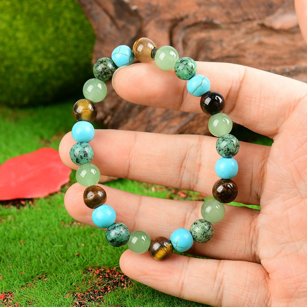 Stress-reducing Crystal Relaxing Bracelet For Both Men And Women, Calm blue friendship bracelet blue bracelet beaded  jewelry protection bracelet encouragement gift fashion artificial unisex jewelry gift Colorblock Beaded Crystal Bracelet