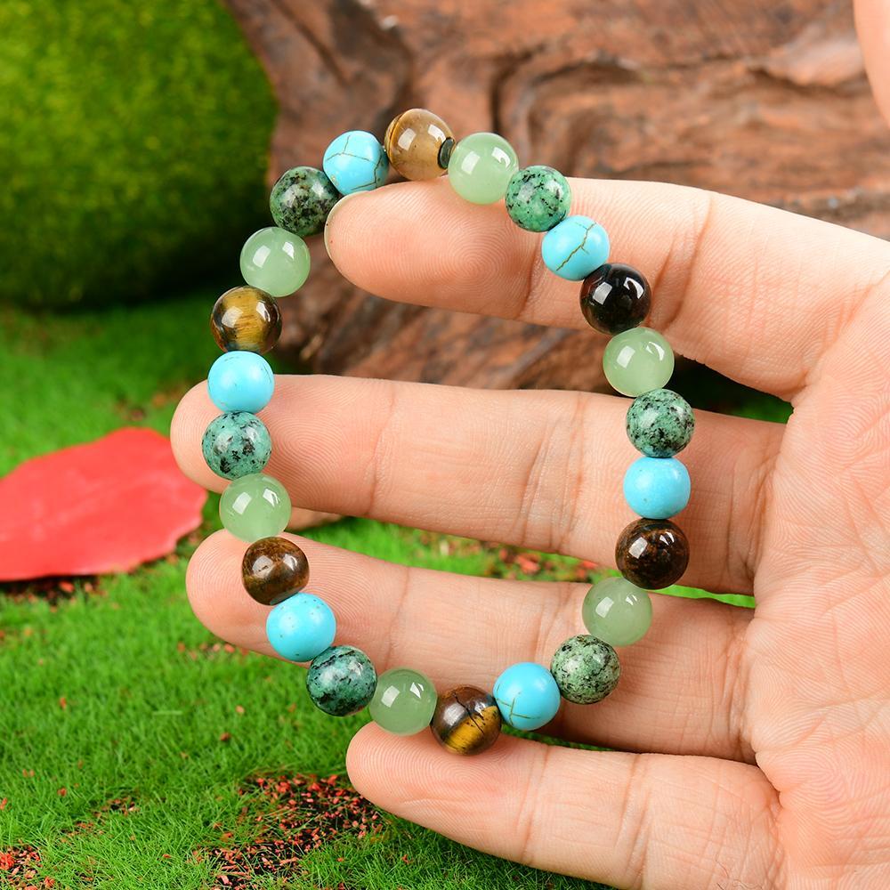 Stress-reducing Crystal Relaxing Bracelet For Both Men And Women, Calm blue friendship bracelet blue bracelet beaded  jewelry protection bracelet encouragement gift fashion artificial unisex jewelry gift Colorblock Beaded Crystal Bracelet