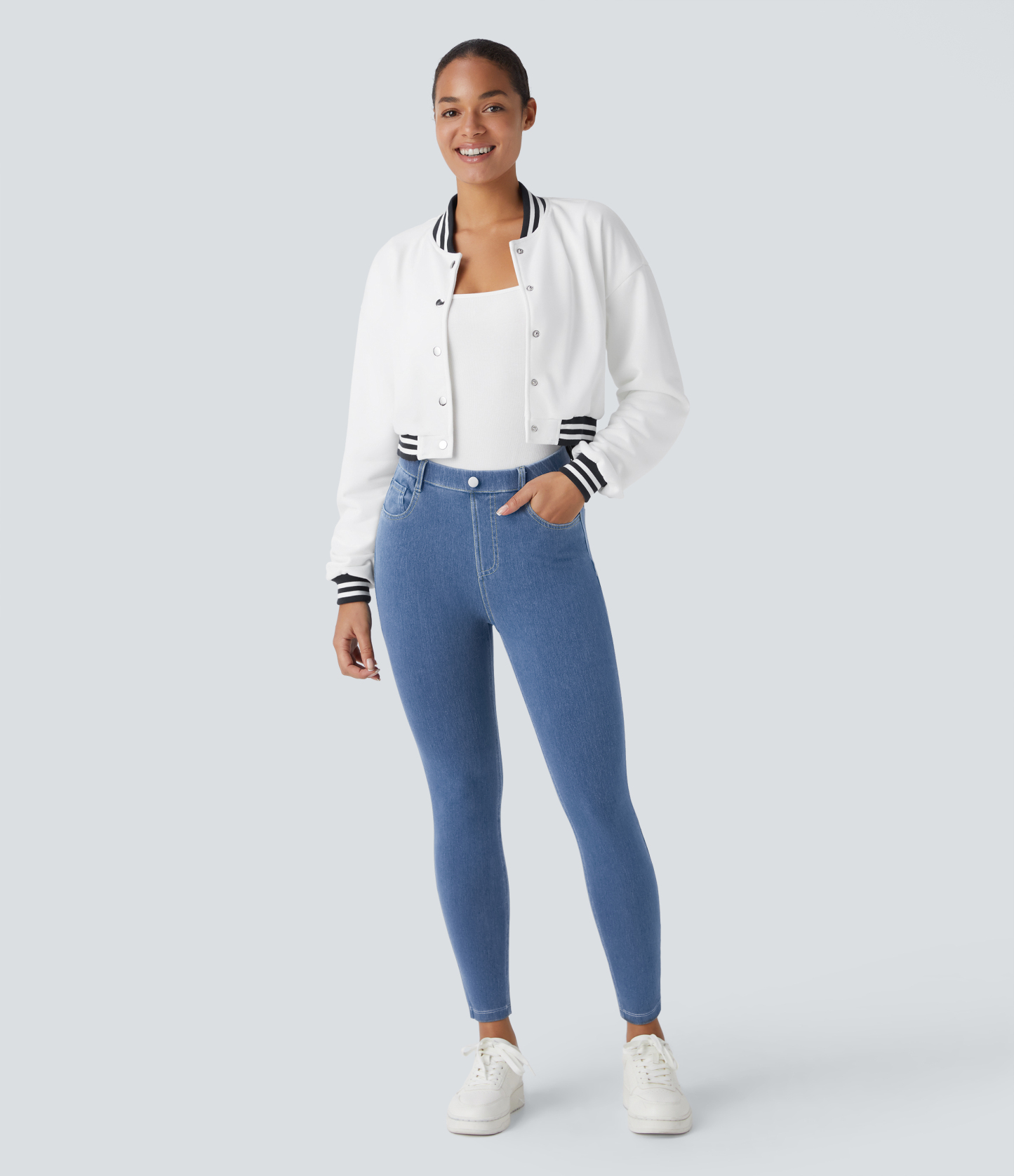 FlexHigh Waisted Pockets Denim Work Leggings