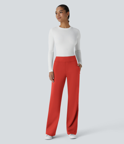 FlexMid Rise Side Zipper Pocket Work Flare Pants