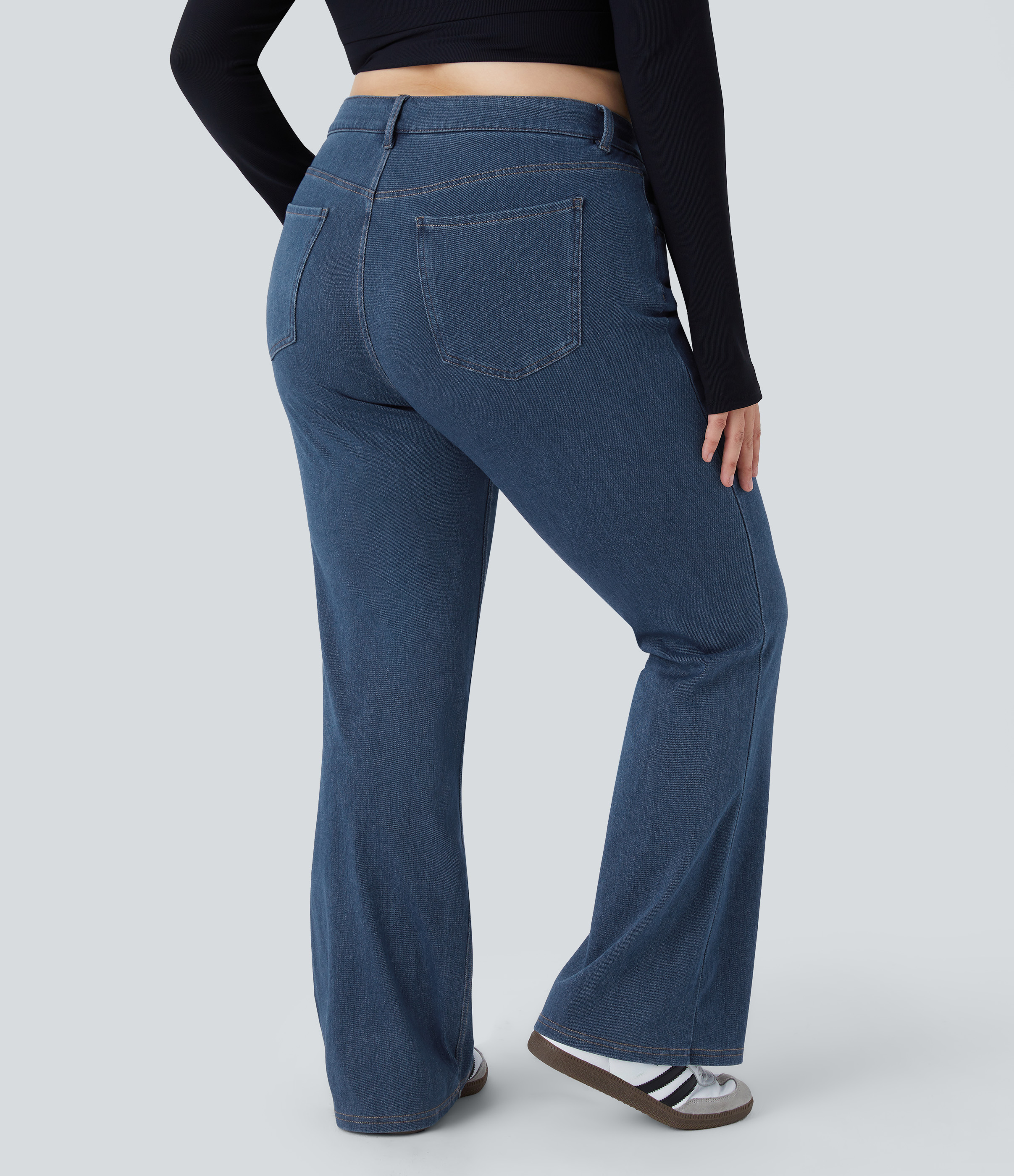 FlexMid Rise Pockets Casual Plus Size Jeans