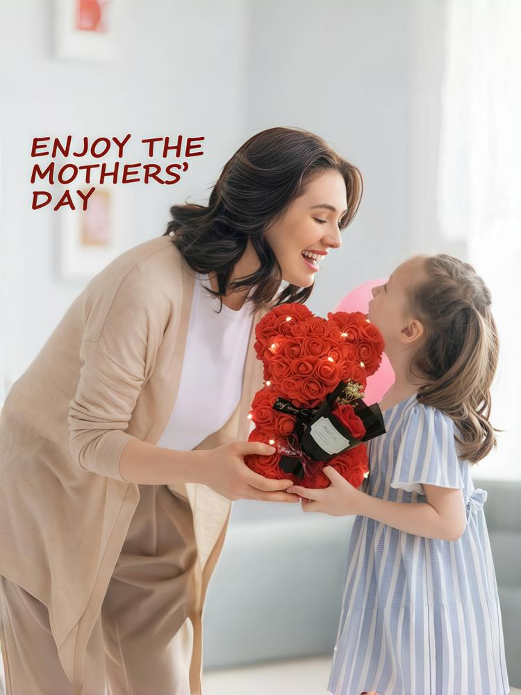 Handmade everlasting flower rose teddy bear themed gift box, ideal for dates for both men and women, must-have gift for Valentine's Day, anniversary gift or birthday gift, Halloween, Christmas bestseller