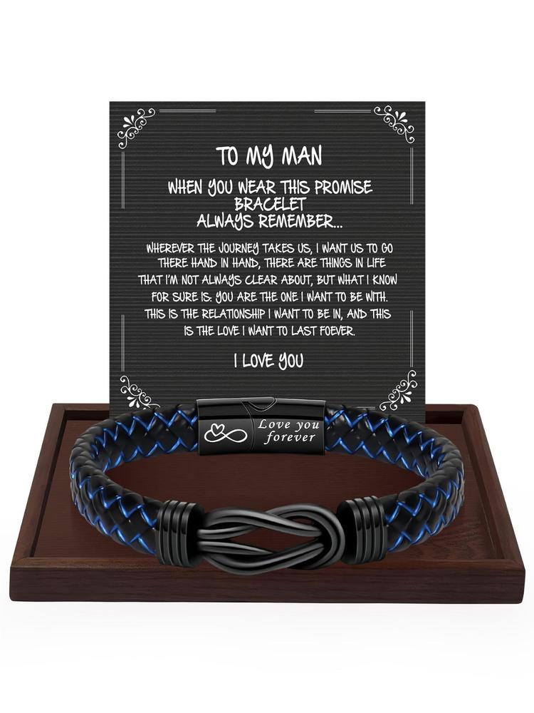 Men's Minimalist Temperament Knot Design Braided Bracelet, Fashion Jewelry for Party, Daily Clothing Decor, Trendy All-match & Exquisite Jewelry for Birthday Gift