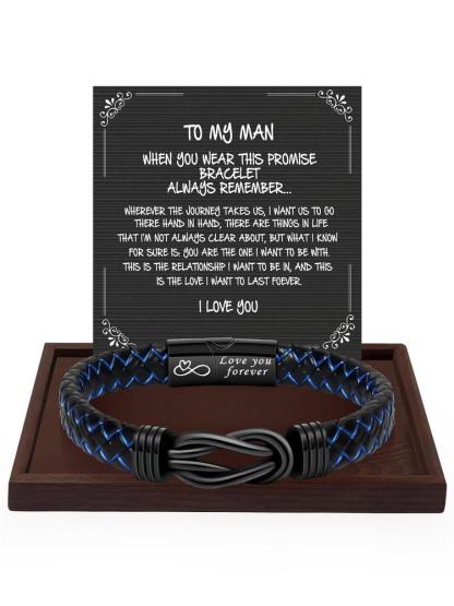 Men's Minimalist Temperament Knot Design Braided Bracelet, Fashion Jewelry for Party, Daily Clothing Decor, Trendy All-match & Exquisite Jewelry for Birthday Gift