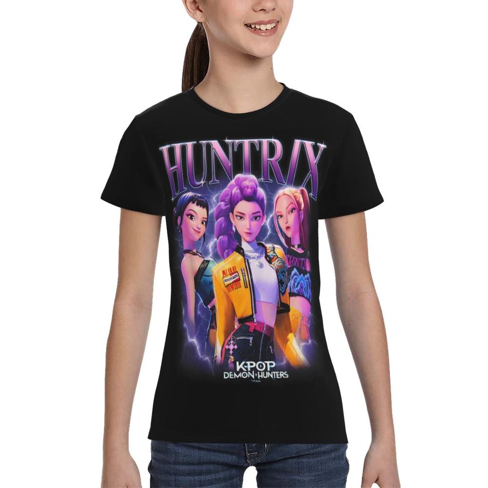 Kpop Demon Hunters Kids T-Shirt 3d Printed Graphic T-Shirts Boys And Girls Short Sleeve Shirts For Youth Kids Small