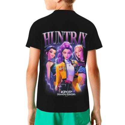 Kpop Demon Hunters Kids T-Shirt 3d Printed Graphic T-Shirts Boys And Girls Short Sleeve Shirts For Youth Kids Small