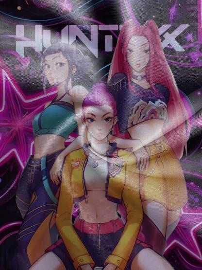 Girls Kpop Demon Hunters Hoodie, Graphic Casual Hoodie, Casual Fall Winter Sportswear, Fitted Random Print Design, Durable Outdoor Activities, Christmas Gift