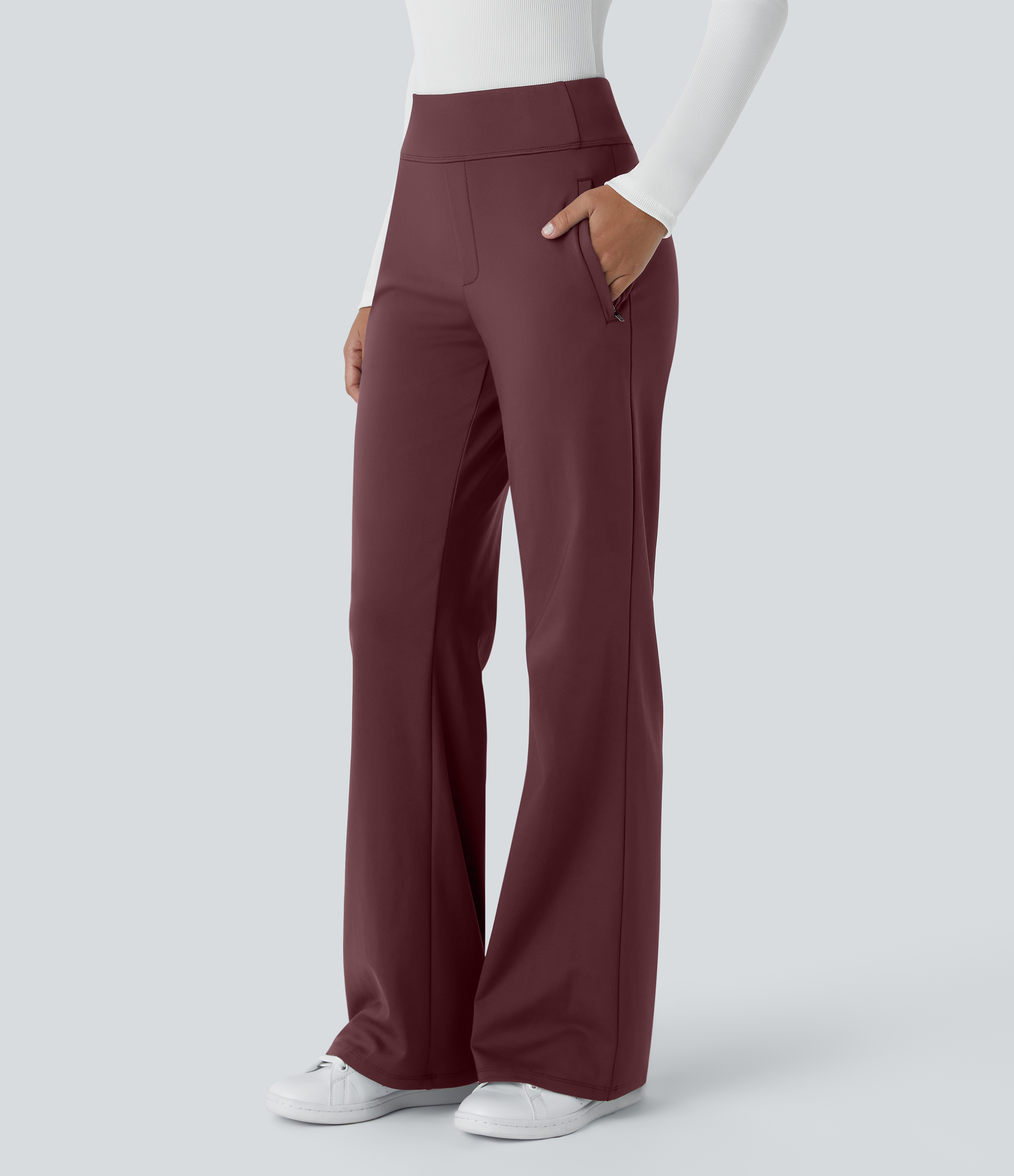 FlexMid Rise Side Zipper Pocket Work Flare Pants
