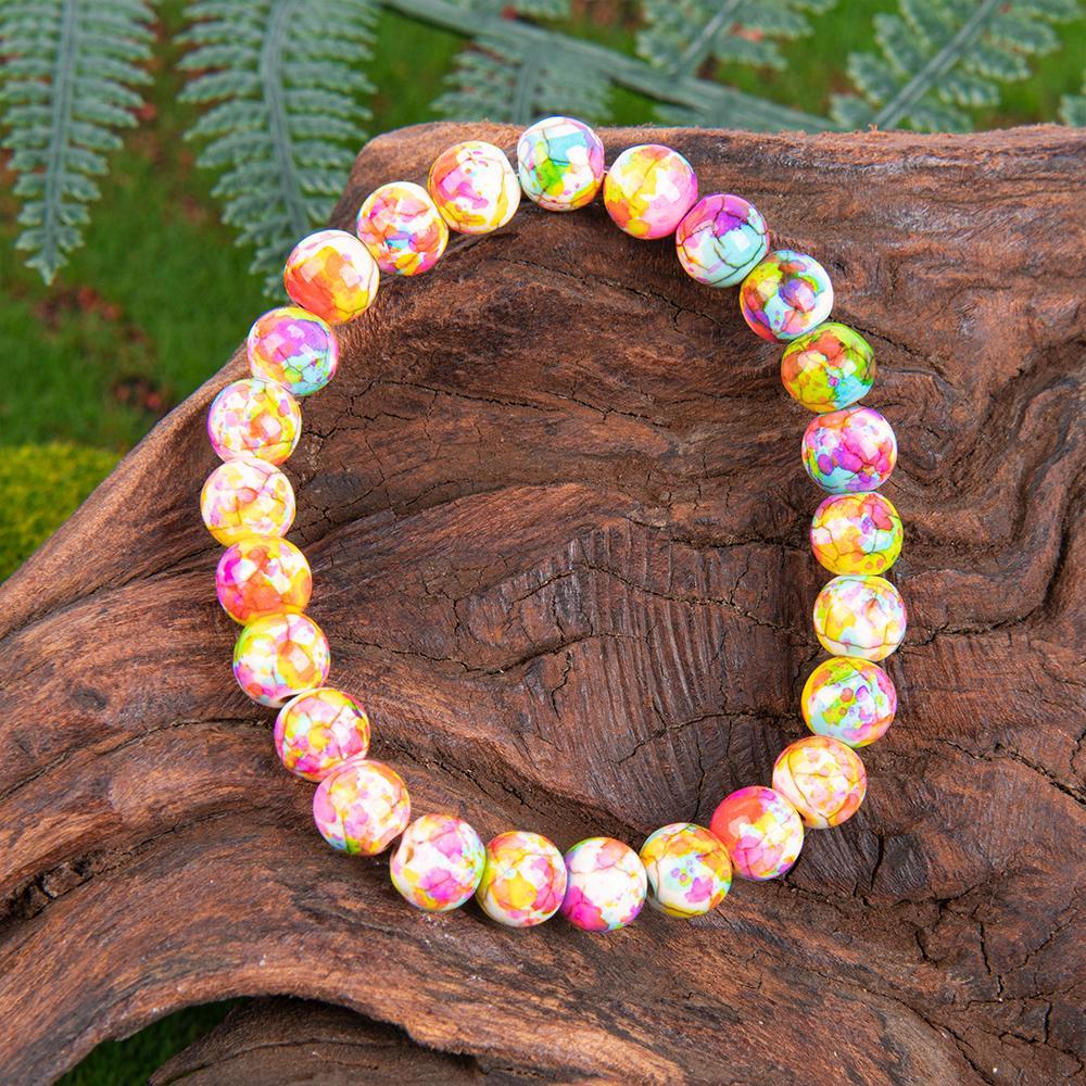 Sea Sediment Jasper Crystal Bracelet: Natural Stone Bracelet Handmade Gift For Men And Women, Brings Serenity & Luck - Infused With Energy，Bring Vitality Passion