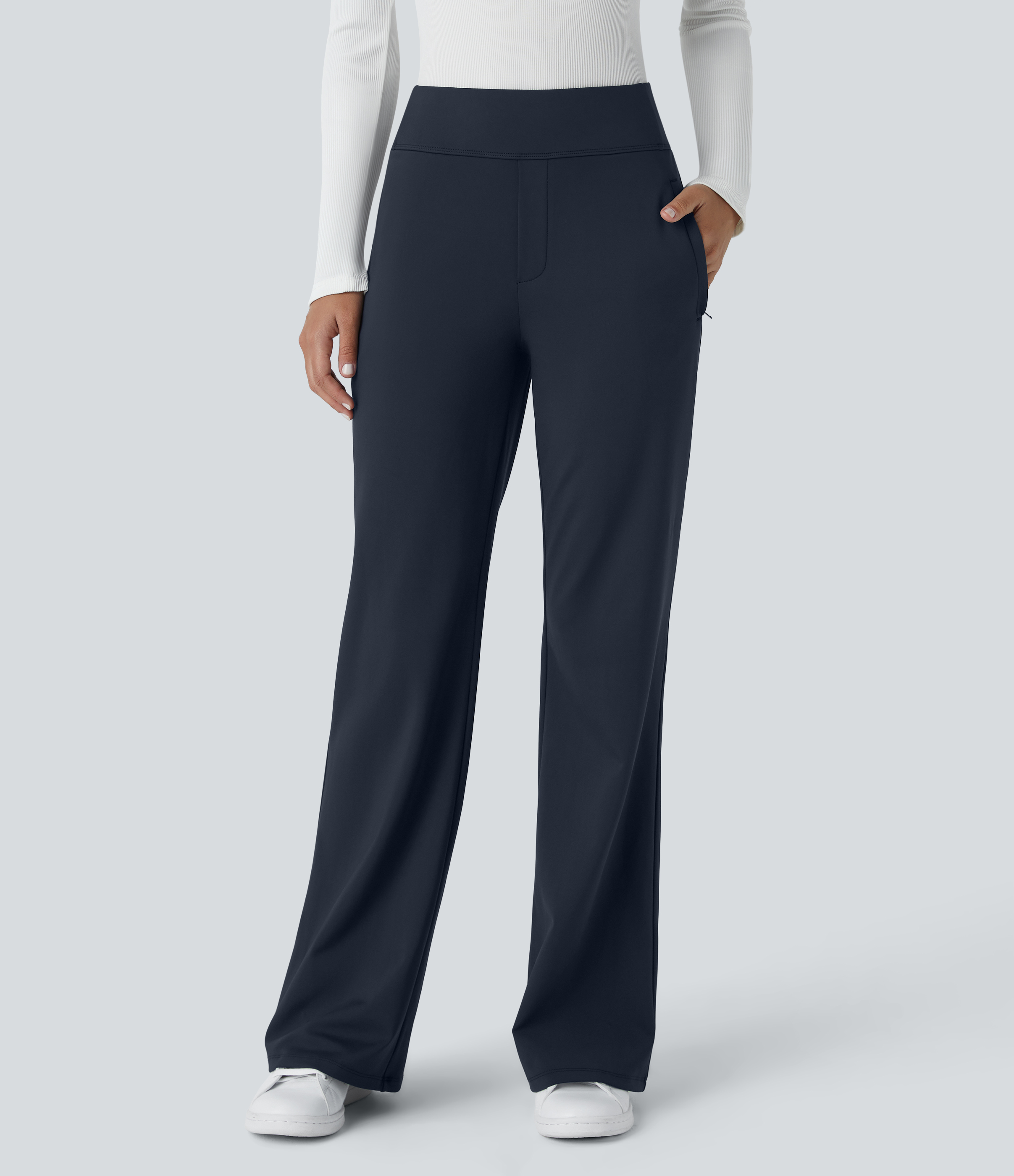 FlexMid Rise Side Zipper Pocket Work Flare Pants