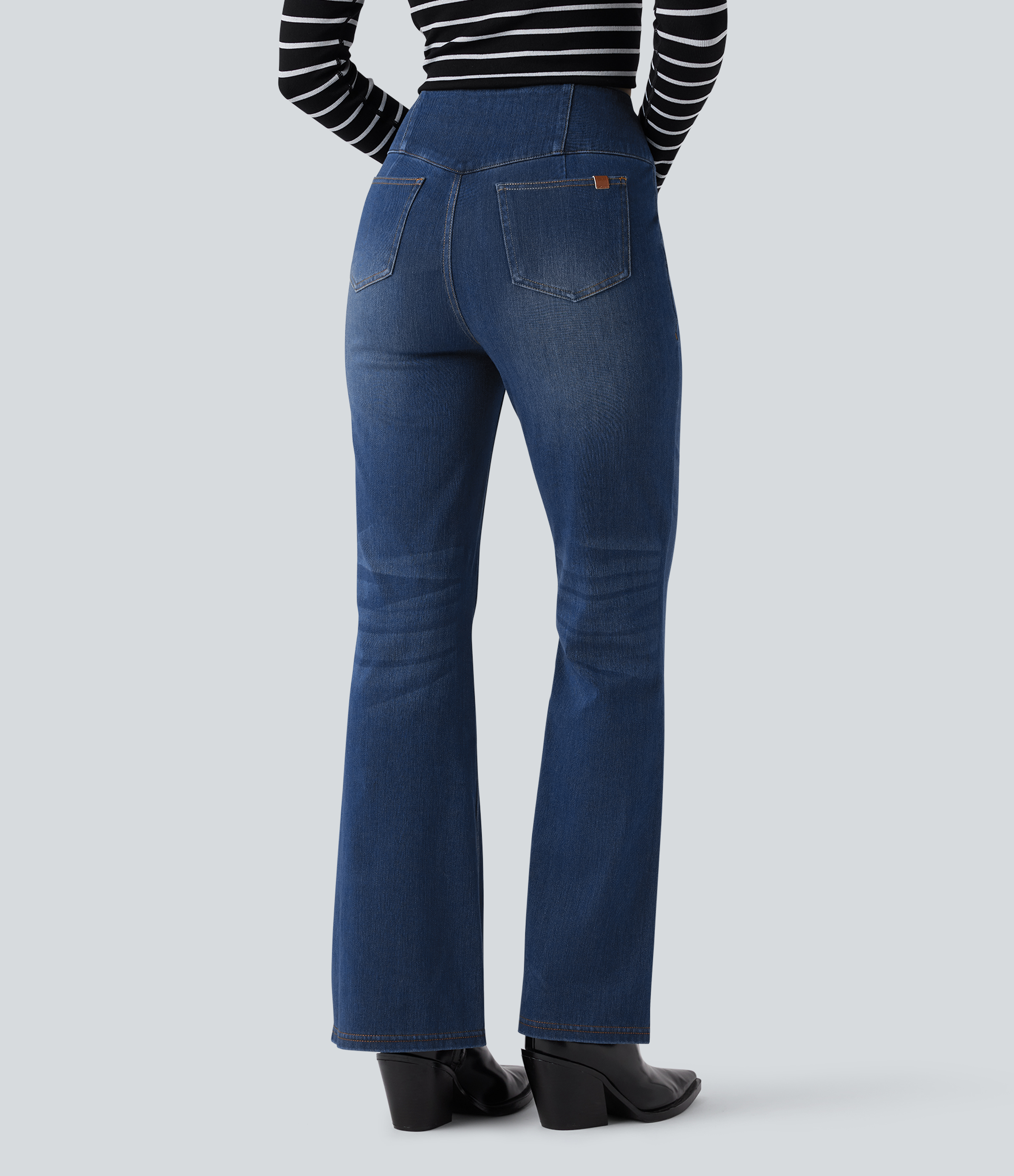 FlexHigh Waisted Bootcut Casual Jeans with Pockets