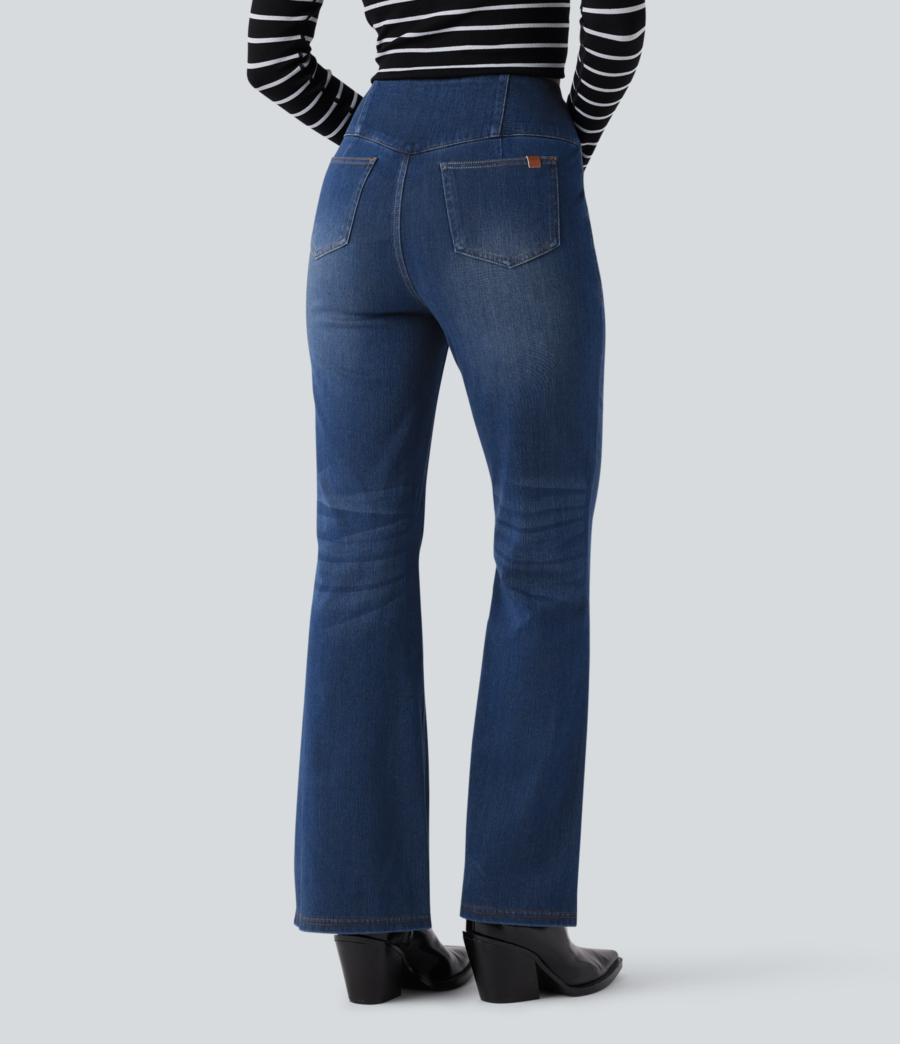 FlexHigh Waisted Bootcut Casual Jeans with Pockets