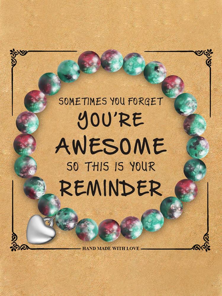 Women's Boho Beaded Jewelry Set, Natural Stone & Crystal Accents, Ideal Christmas Gift for Her, Comes with Gift Card