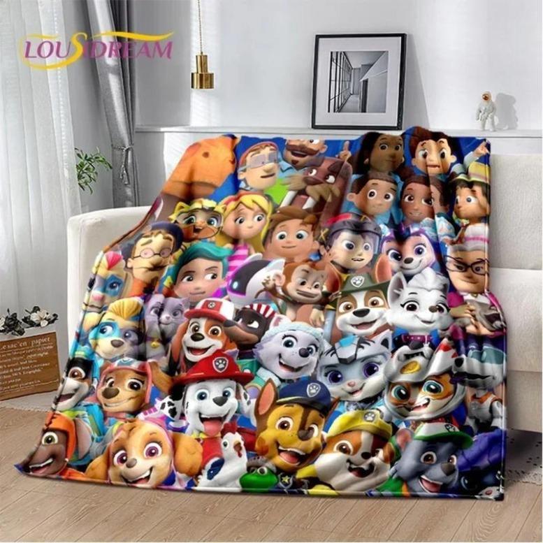 3D P-Patrol Cute Cartoon Dog HD Blanket,Soft Throw Blanket For Home Bedroom Bed Sofa Picnic Travel Cover Blanket Kids Gift CoverGift For Men & Women, Gift For Kids, Christmas Gift, Halloween Gift