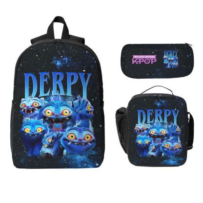 K POP DERPY SAJA BOYS Backpacks for Teens Adults 3PCS School Backpack with Lunch Box Pencil Pouch High College Travel School bag Bookbag Set
