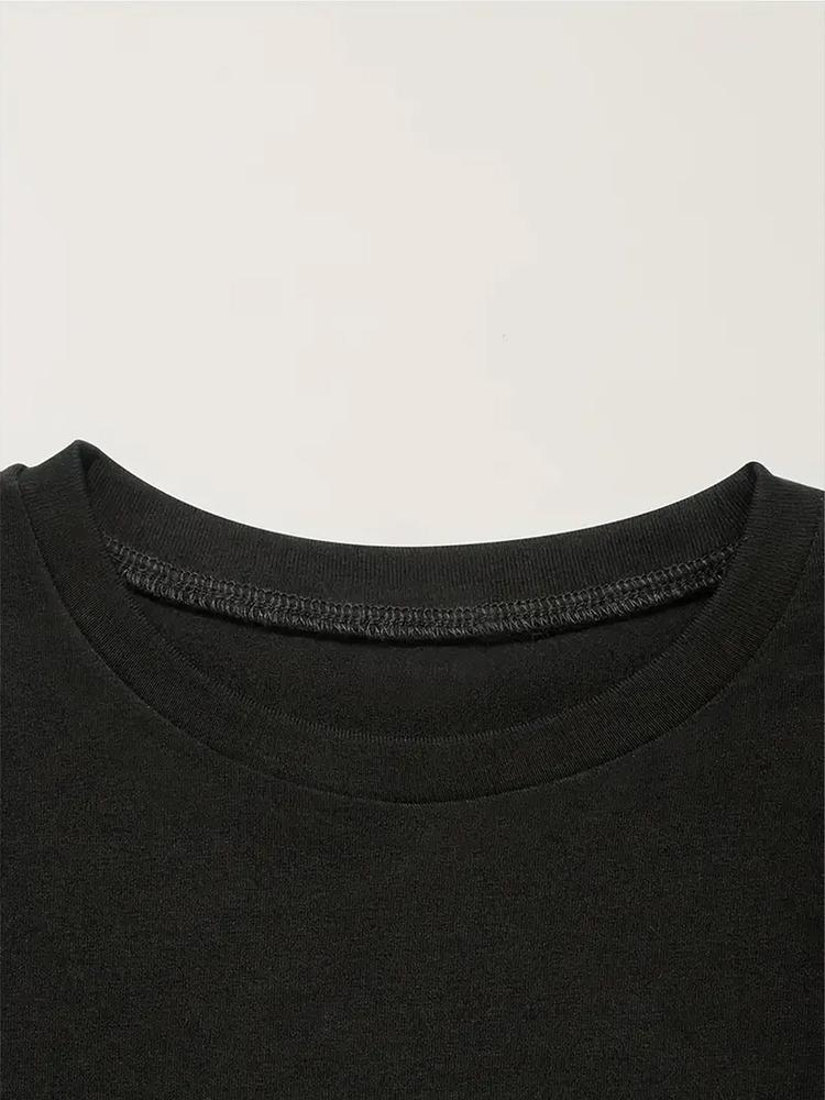 Girls Summer Fashion Creative Reversible Print Short Sleeve T-Shirt, Outdoor Casual Comfortable Wear, Fitted Style, Moderate Fabric Thickness, Graphic Shirt