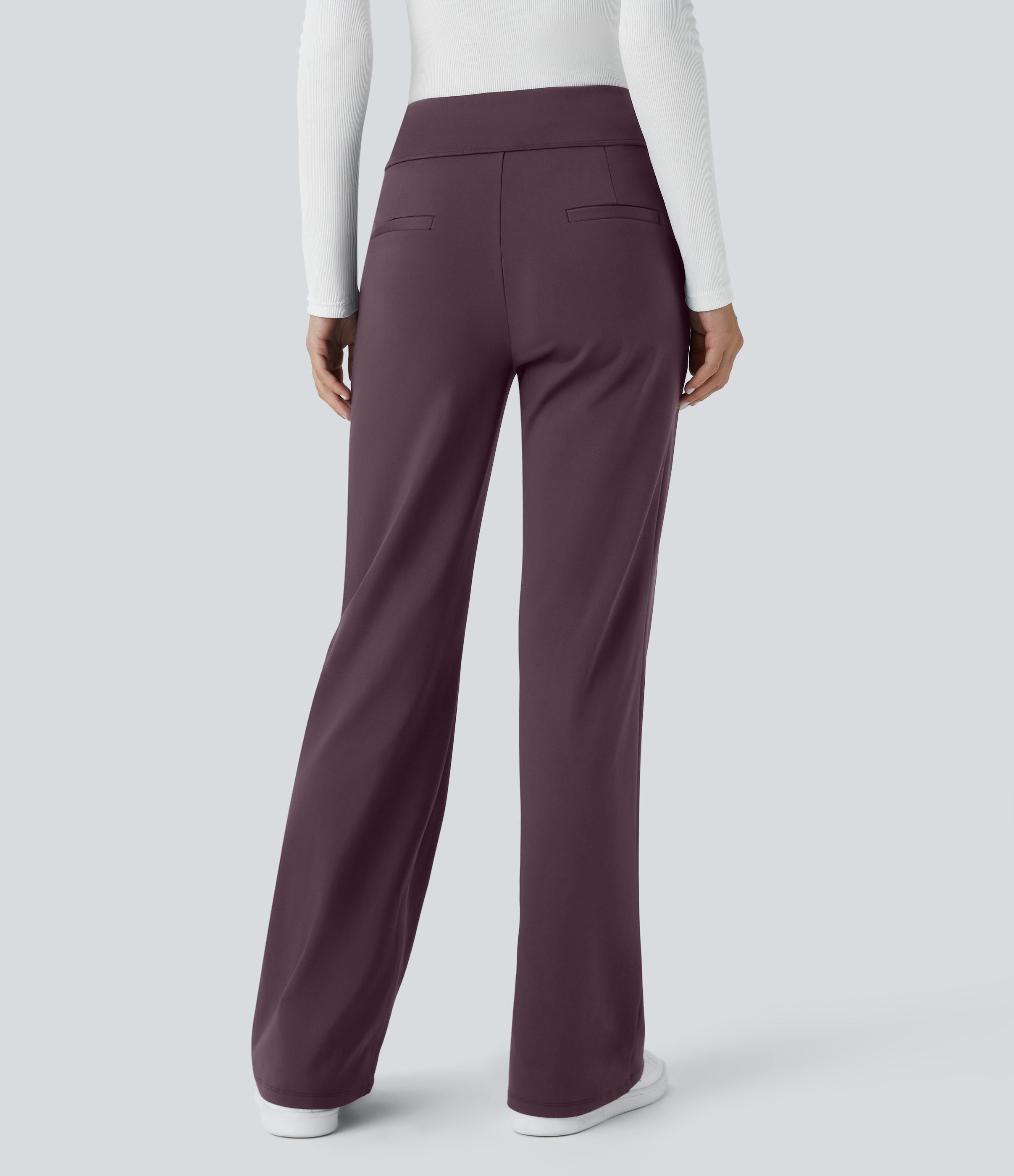 FlexMid Rise Side Zipper Pocket Work Flare Pants