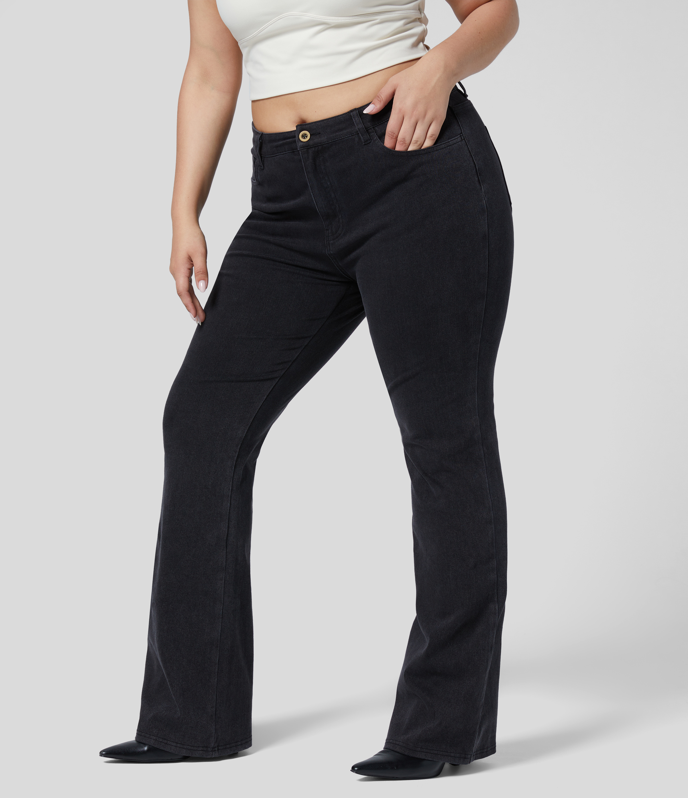 FlexMid Rise Pockets Casual Plus Size Jeans