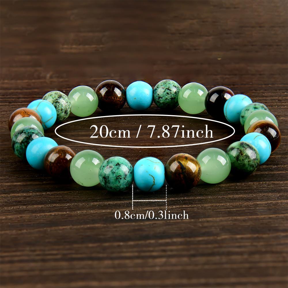 Stress-reducing Crystal Relaxing Bracelet For Both Men And Women, Calm blue friendship bracelet blue bracelet beaded  jewelry protection bracelet encouragement gift fashion artificial unisex jewelry gift Colorblock Beaded Crystal Bracelet