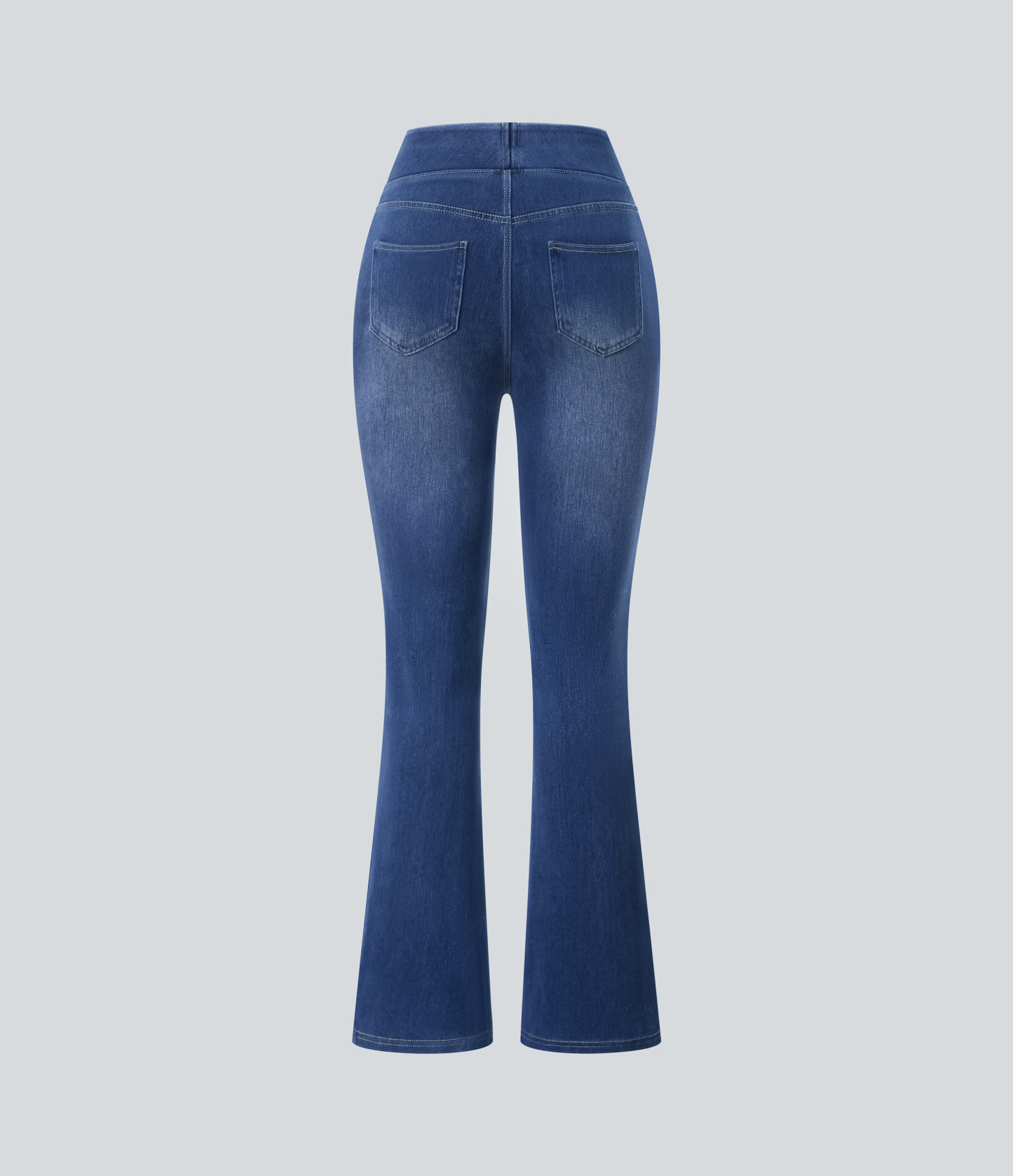 FlexHigh Waisted Pockets Washed Casual Bootcut Jeans