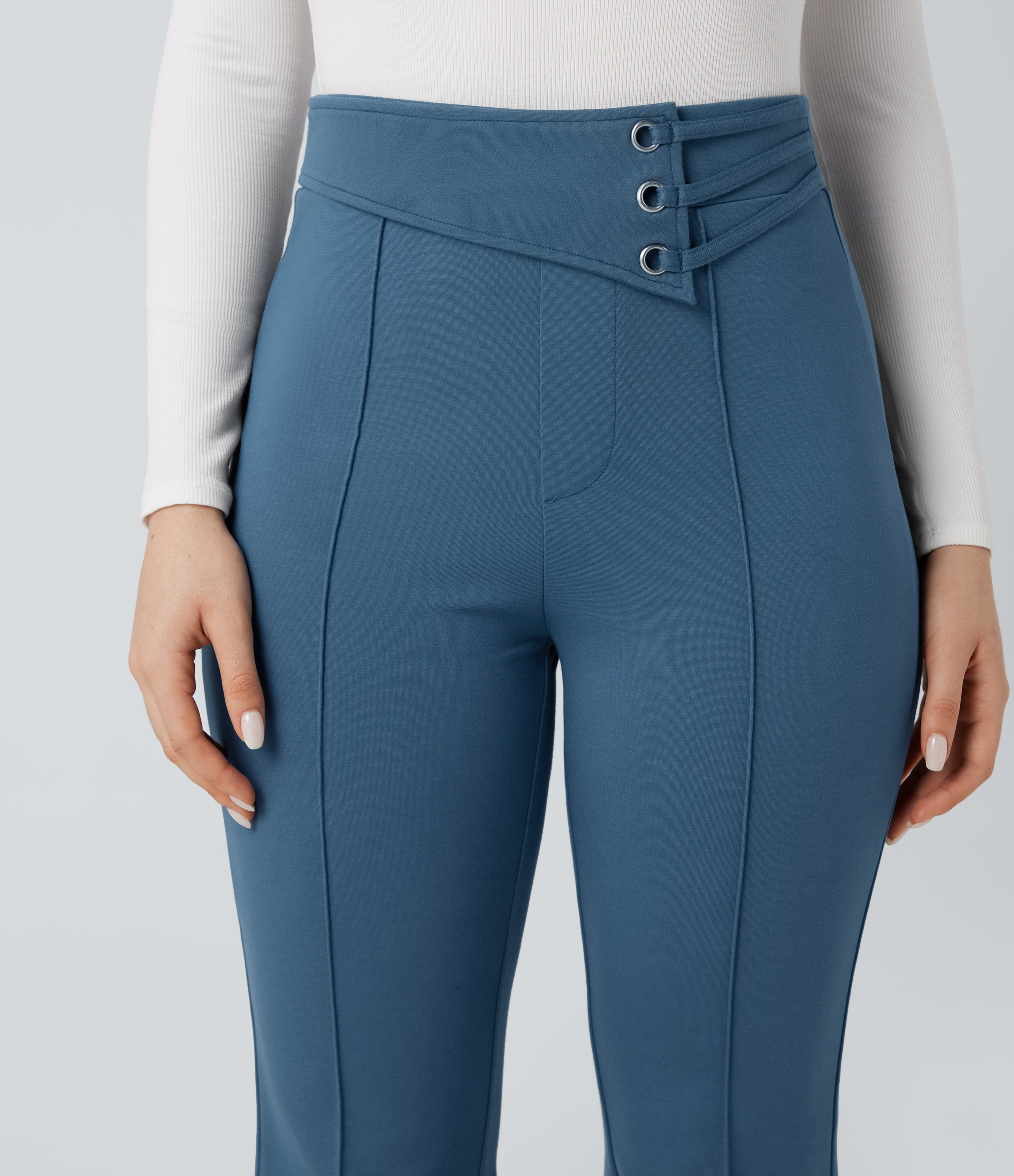 FlexHigh-waisted Work Flare Pants with Pockets