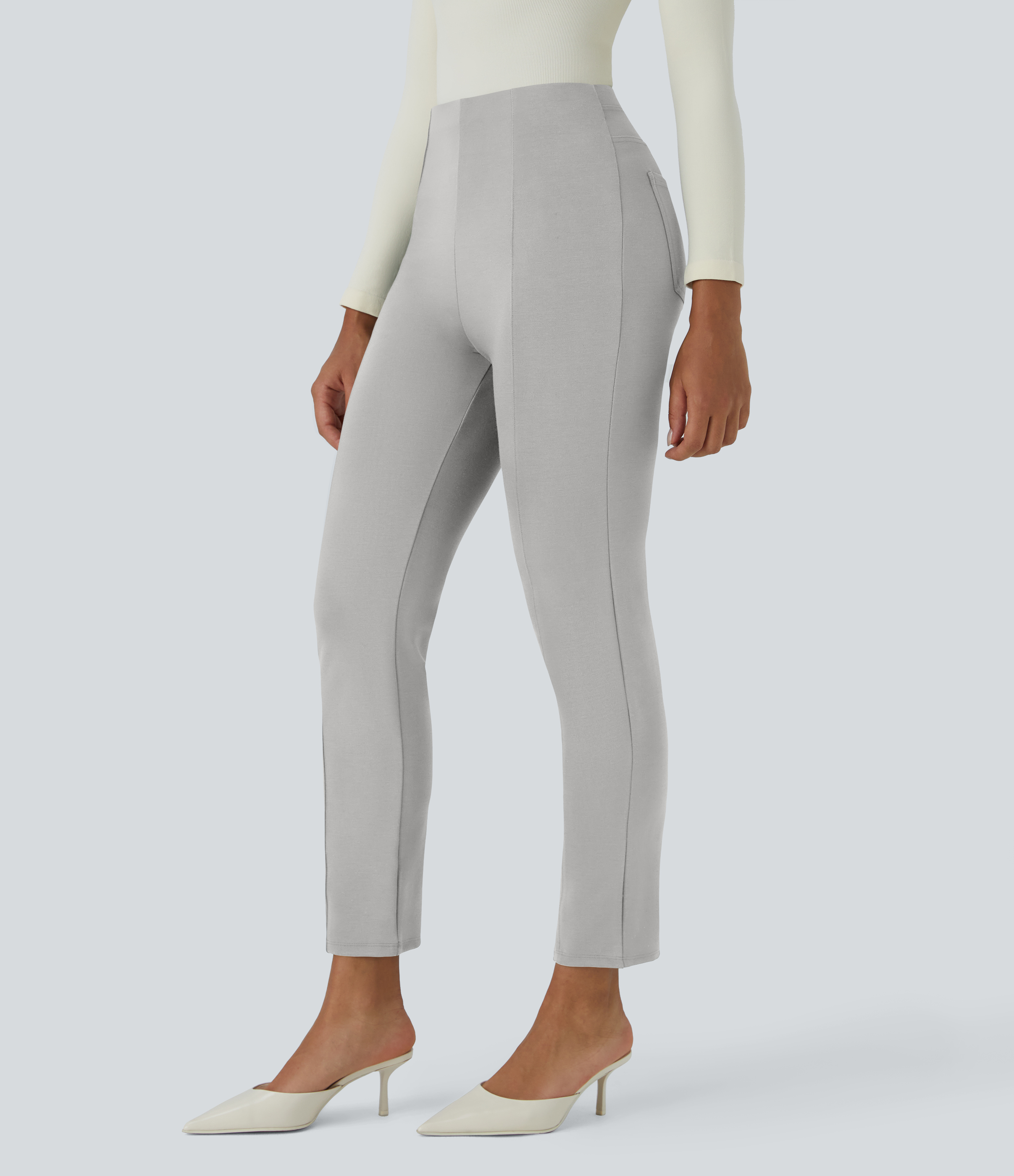 FlexHigh Waisted Pocket Slim Work Pants