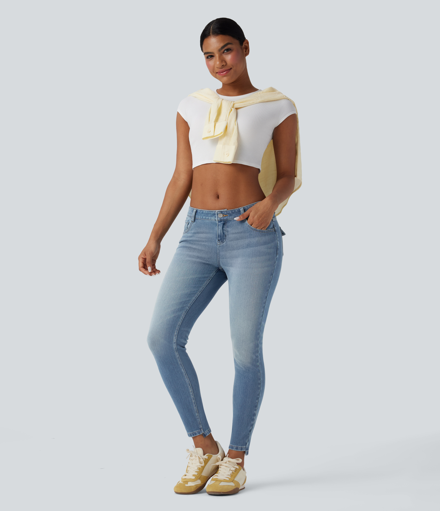 FlexLow Rise Casual Skinny Jeans with Pockets