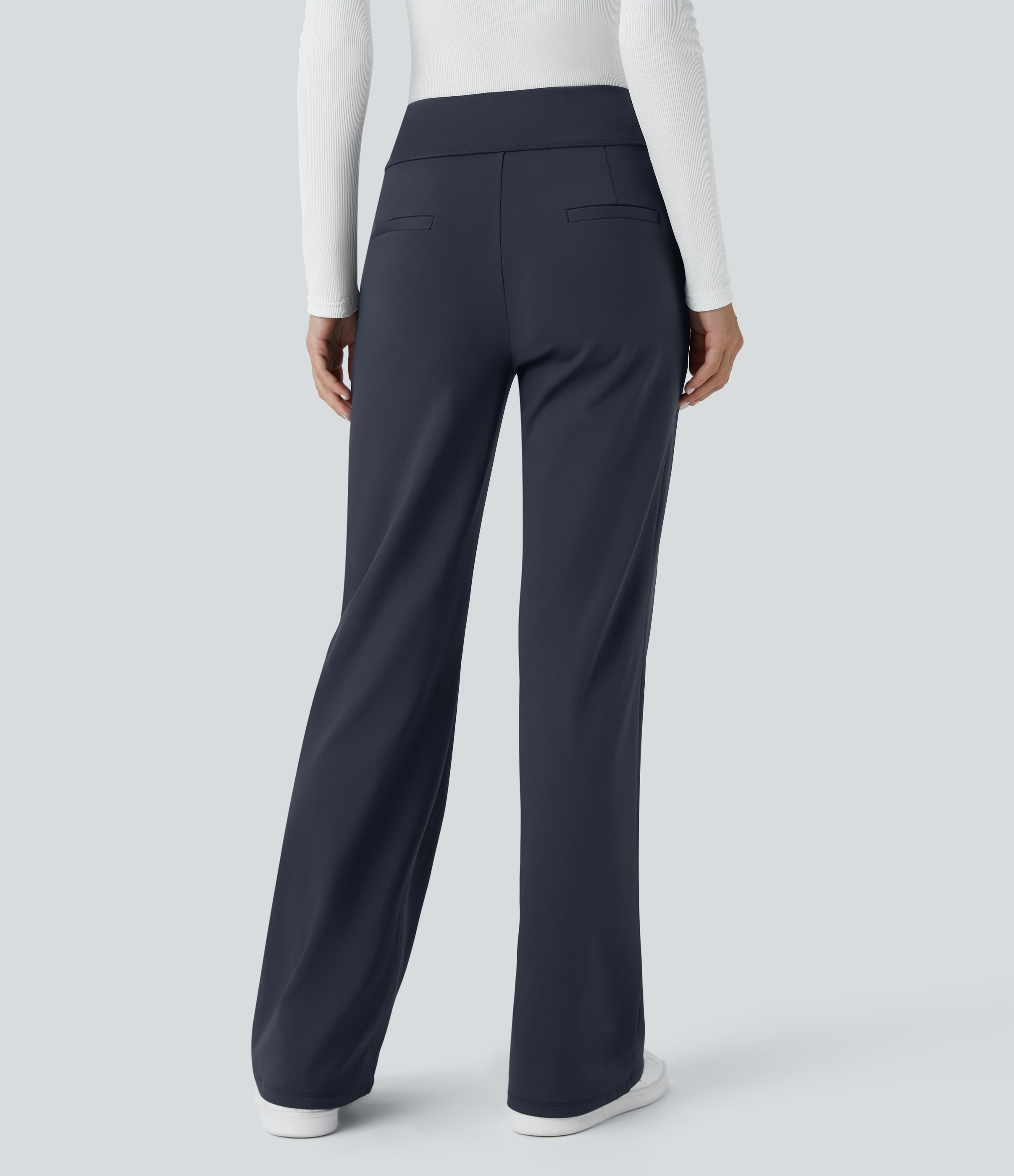 FlexMid Rise Side Zipper Pocket Work Flare Pants