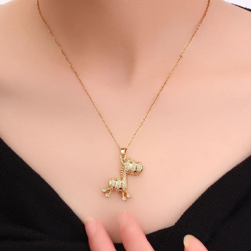Retro cartoon pony pendant necklace with creative design, donkey  elegant, fashionable, casual, retro, trendy, versatile, gift giving, daily commuting, street party, holiday wearing gifts to friends Jewellery Charms