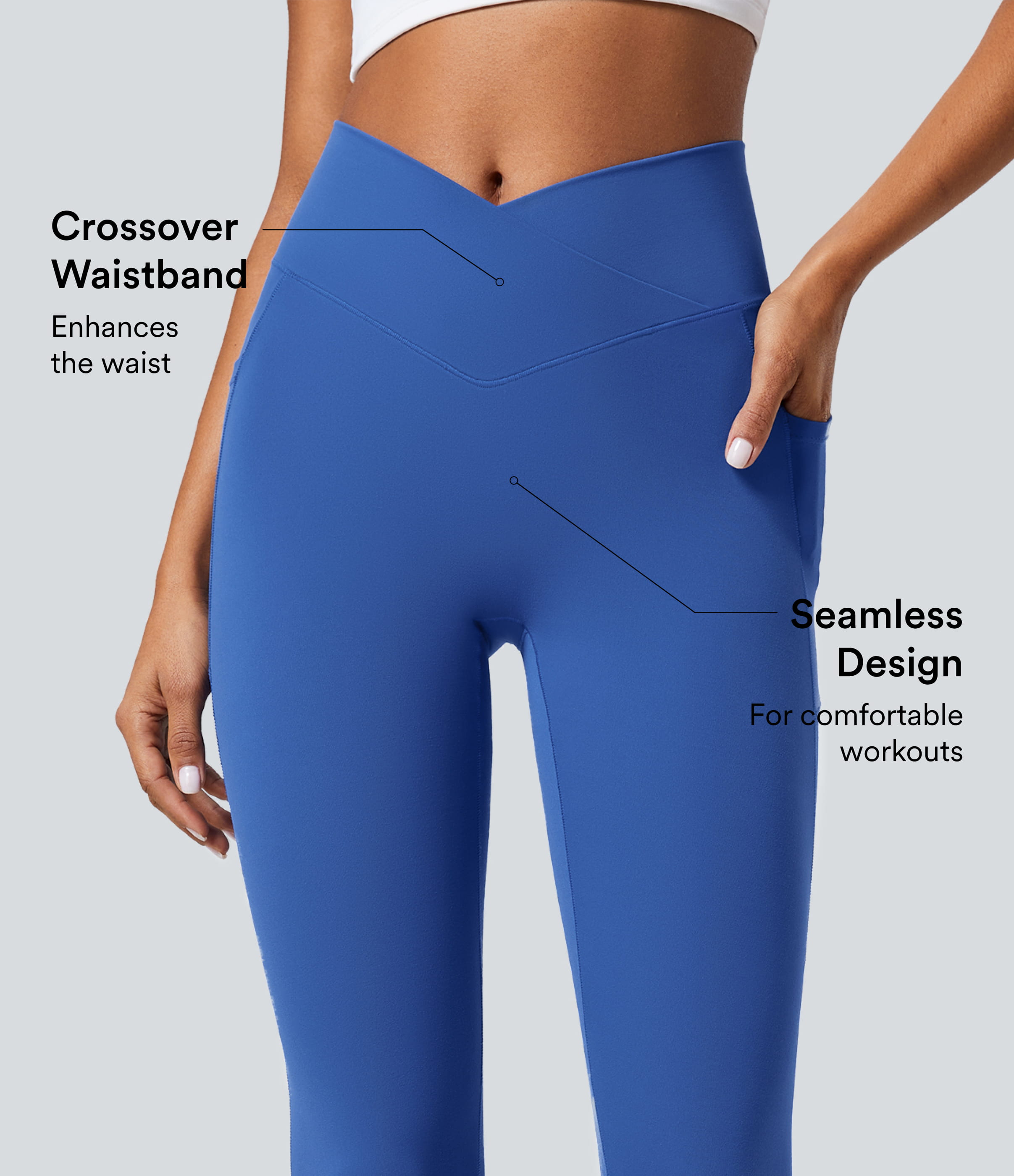 SoftlyZeroCrossover Pocket Plain Leggings-UPF50+