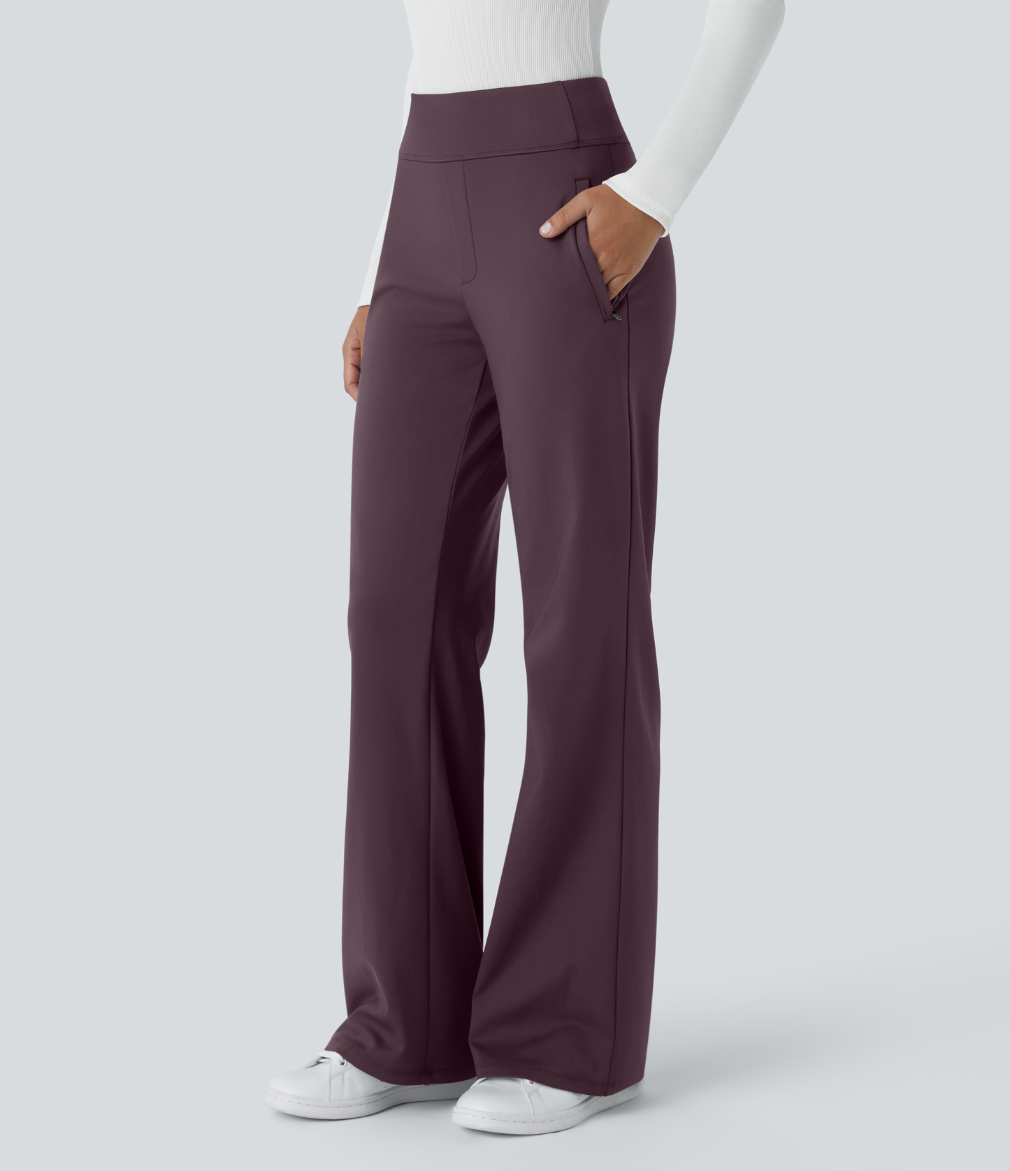 FlexMid Rise Side Zipper Pocket Work Flare Pants