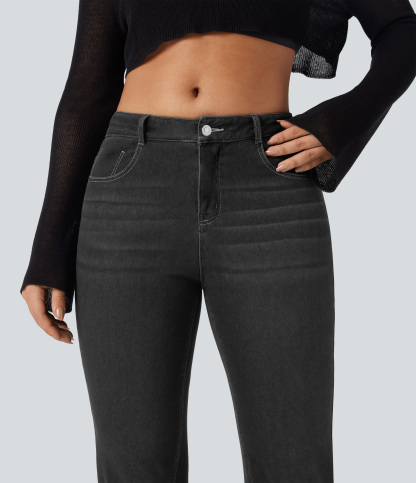 FlexMid Rise Casual Flare Jeans with Pockets