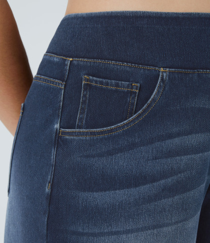 FlexHigh Waisted Pockets Baggy Wide Leg Washed Casual Plus Size Jeans