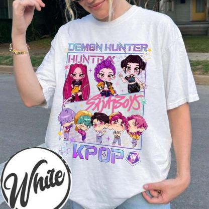 Kpop Demon Hunters T-Shirt, Kpop Huntrix PIN, Saja Boys Shirt, Demon Hunter Merch, Halloween T Shirts, Kpop Tee, Jinu Manga