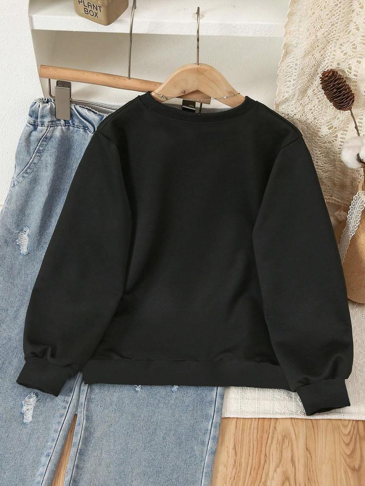 Boys' Spring & Fall Fashion Casual Creative Sweatshirt, Six Seven67 Christmas Series, Gesture Number 67 Print, Long Sleeve, Fitted