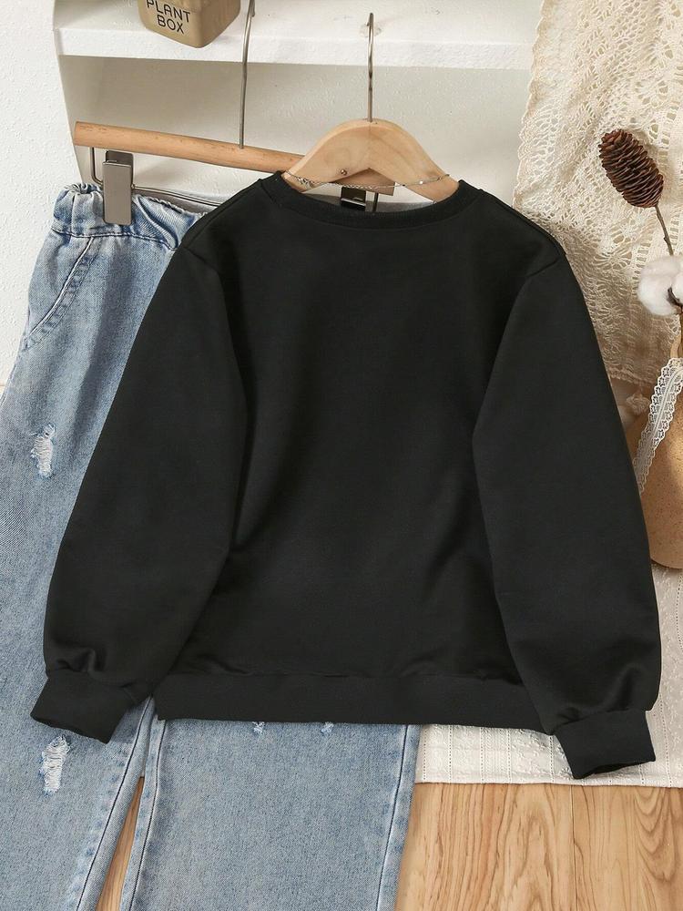 Boys' Spring & Fall Fashion Casual Creative Sweatshirt, Six Seven67 Christmas Series, Gesture Number 67 Print, Long Sleeve, Fitted