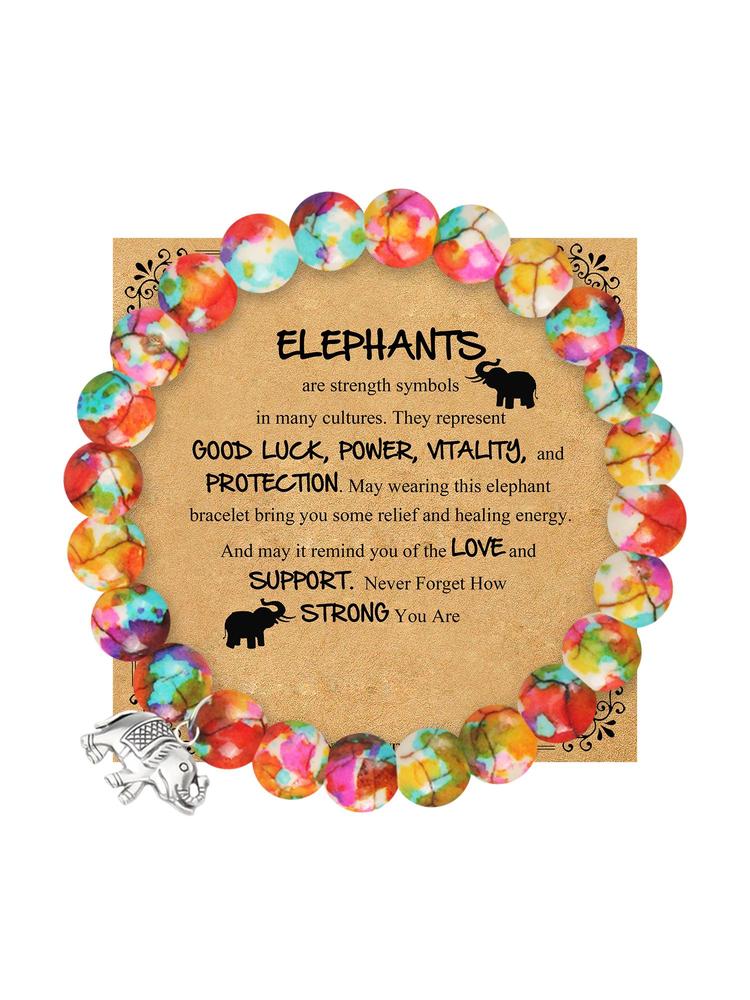 1PC Christmas Gift for Women, Birthday Gift for Daughter Son Niece Nephew, Cute Elephant Bracelet Gift for Mom Dad, Mother's Day Gift for Mom, Bracelet Gift for Elephant lover