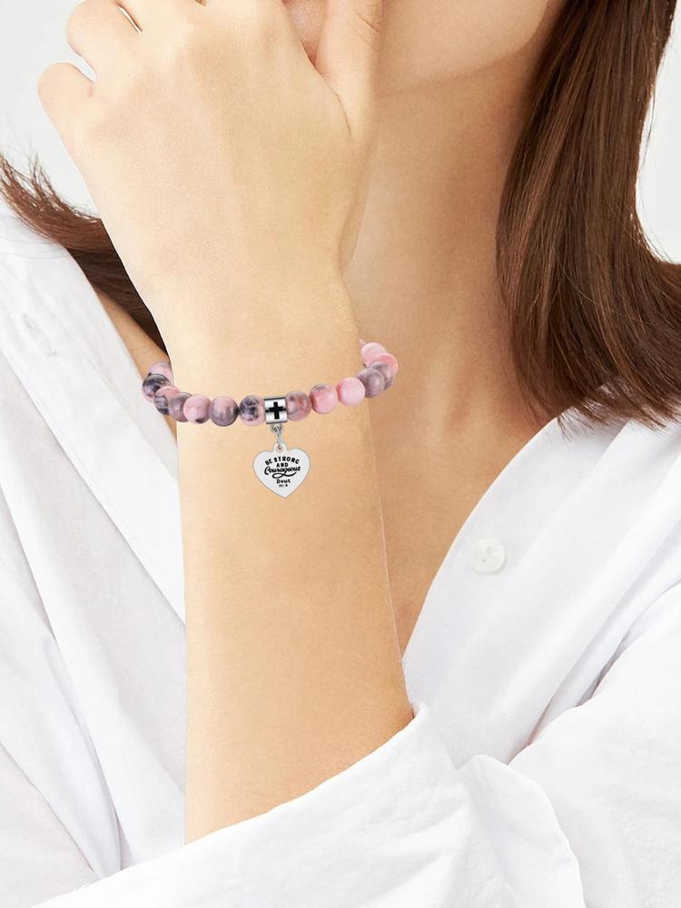 1PC Easter Gift for Women - Natural Stone Bracelet with Bible Inscription, Ideal for Mom, Daughter, Grandma, Girlfriend Girlfriend, Fiancée, Colleague