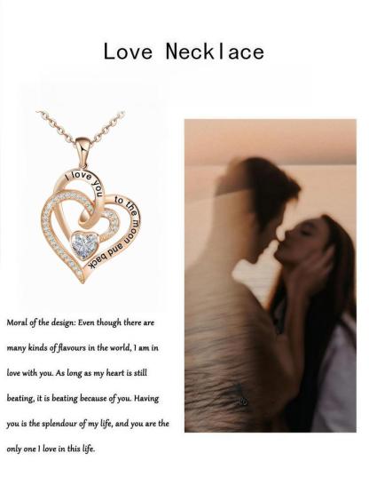 Bear Rose Box with Heart Shaped Necklace, Gift for Women, Fashion Jewelry for Party, Daily Decor, Trendy All-match & Exquisite Jewelry for Birthday Gift