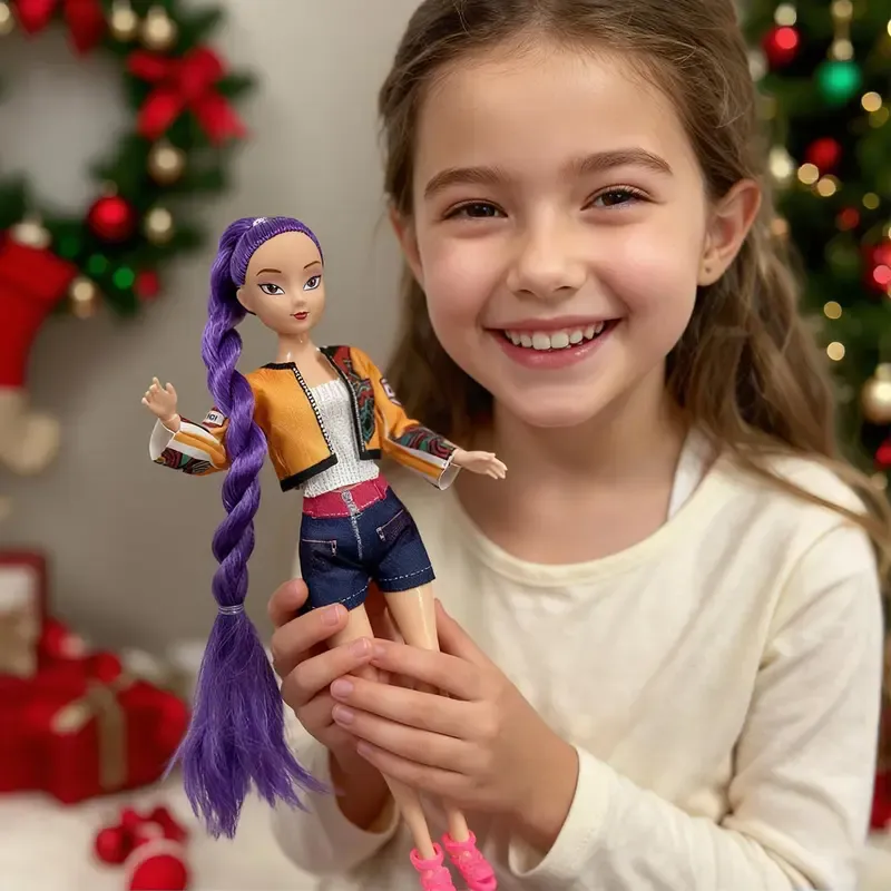 [Christmas gift] K-pop Demon Hunters Anime Action Figure Doll Set of 3 Rumi Mira Zoey 11.5-12 Inches Joint Movable Collectible Dolls for Fans Kids Desk Display Halloween