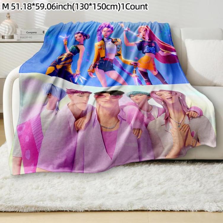 K-Pop Demon Hunter Anime Blanket, Soft Flannel Throw For Bed Sofa Camping Office, Perfect Gift For Fans & Manga Lovers, Man Women Gift
