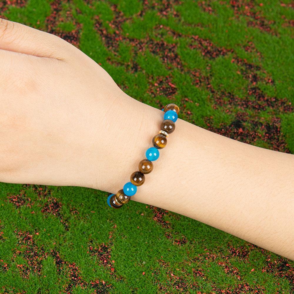 Vintage Boho Tiger Eye Stone Crystal Money Attraction Bracelet - Natural Beaded Wealth Symbol For Abundance & Prosperity, August Birthstone, Daily & Gift Occasions, Halloween Holiday - Fits All Seasons,, For Men and Women