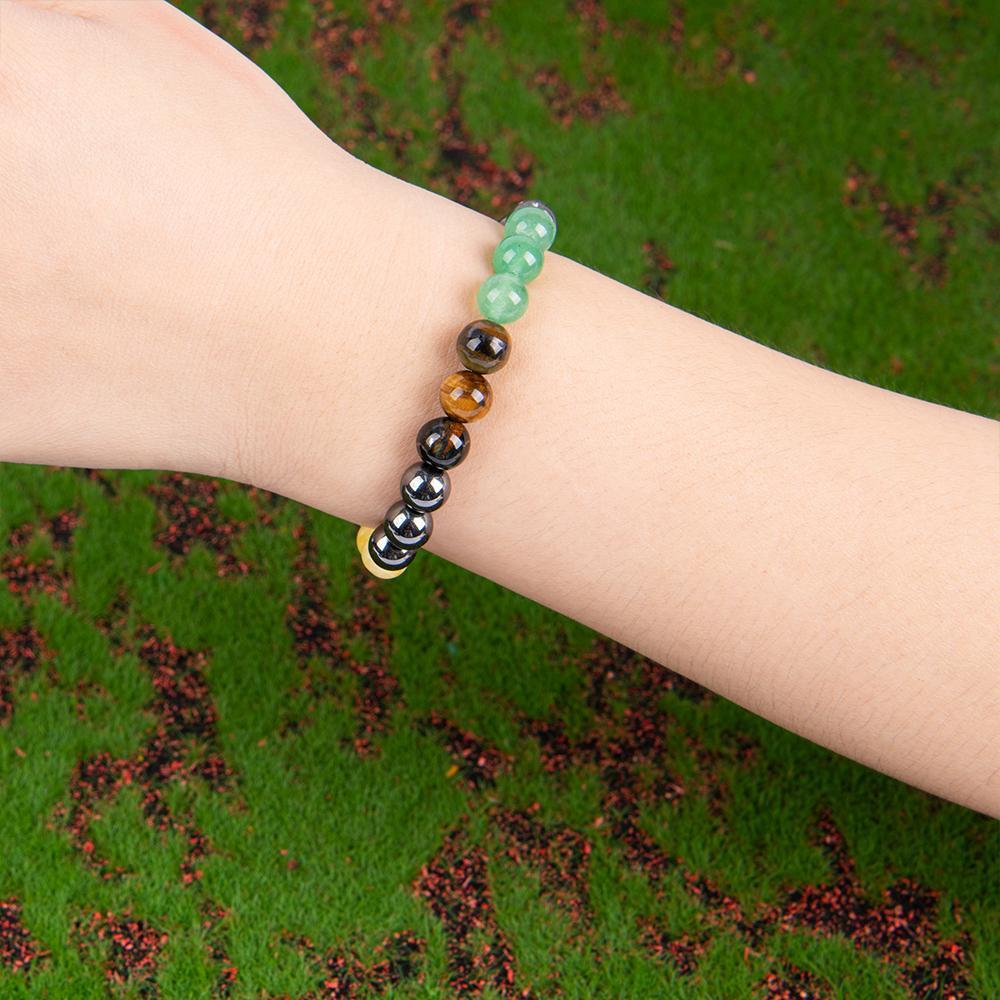 Prosperity And Wealth Tiger Eye Stone Bangle Bracelet, Brings Peace And Lucky Sparkling Faux Crystal Jewelry, Calm, Good Luck, Blessings In Love, Gifts For Men And Women