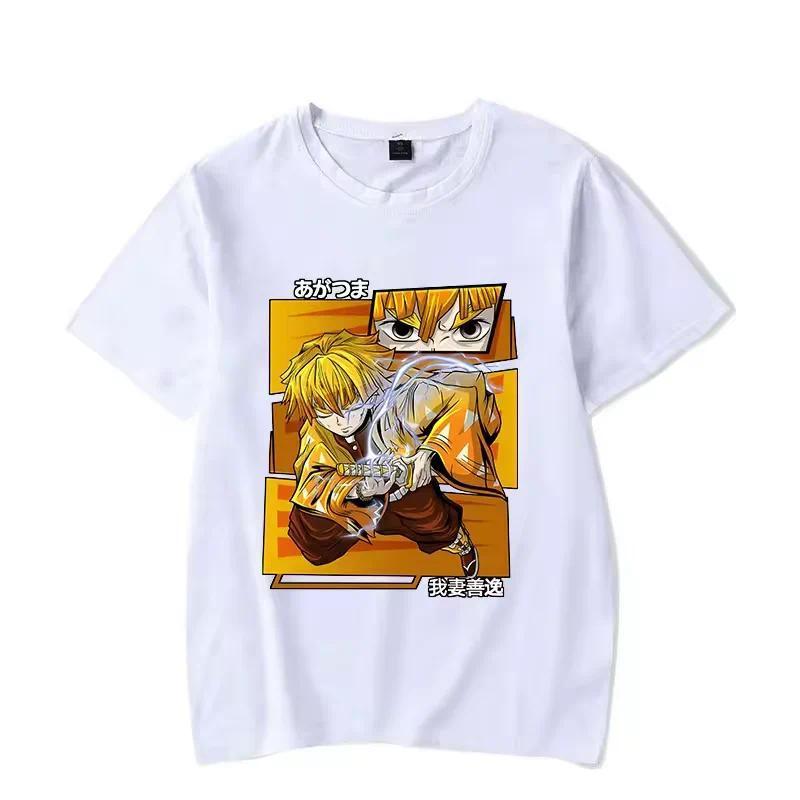Hot Anime Demon Slayer Series Printed T-shirt Women Men Harajuku Casual Oversize Fashion O-Neck Short Sleeve Unisex Top Tshirt Womenswear Streetwear Summer Crewneck