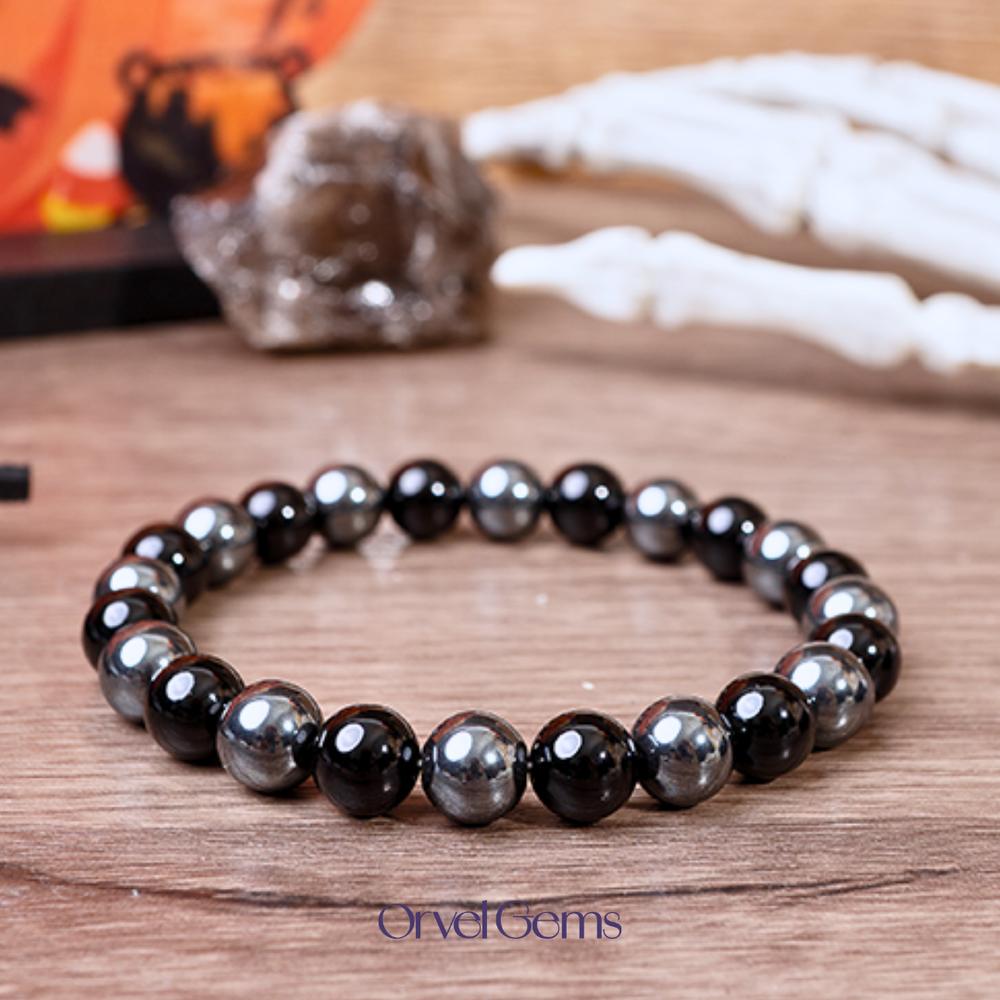BF SALE: [1/$9.99, 3/$19.99] Protection & Memory Healing Bracelet – Black Tourmaline & Hematite 8mm Gemstone Beads | Unisex Crystal Jewelry for Men & Women | Daily Wear Grounding, Energy Shield & Halloween Protector Gift #TikTokShopBlackFriday